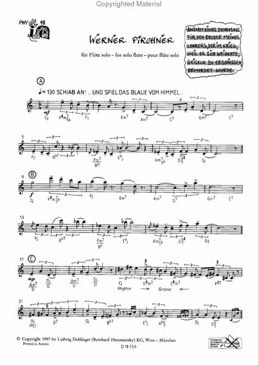 Anstatt eines Denkmals... Flute Solo scores gallery preview page 2