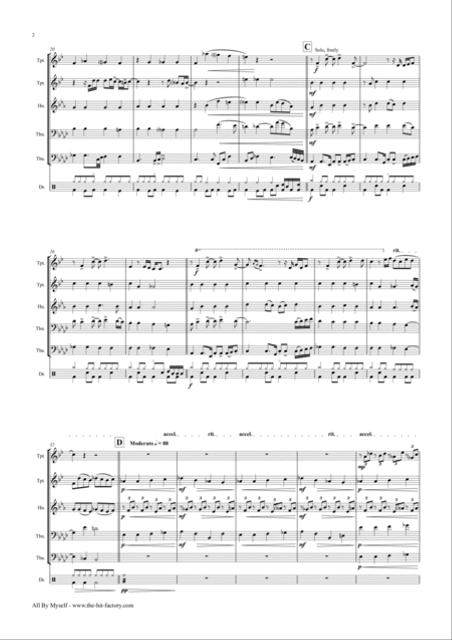 All By Myself Horn scores gallery preview page 2