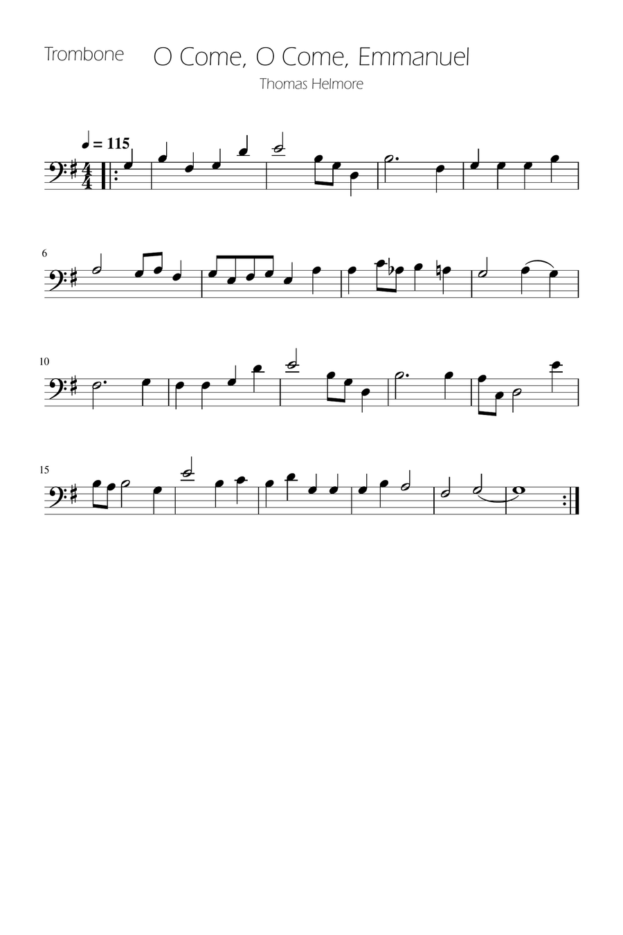 O Come, O Come, Emmanuel - Brass Quartet Brass Quartet scores gallery preview page 5