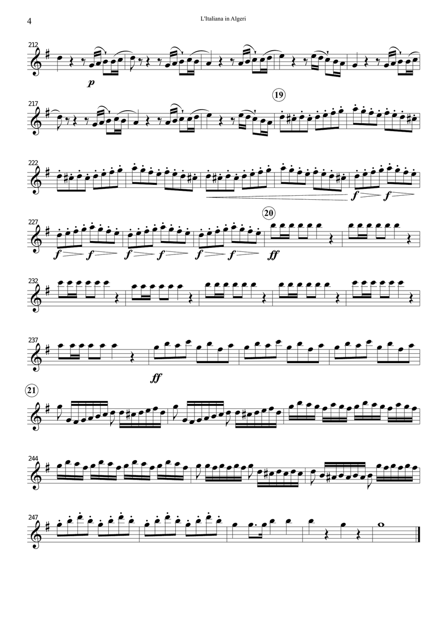 Rossini L’Italiana in Algeri (The Italian Girl in Algiers) – Sinfonia (Ouverture) for Clarinet Woodwind Ensemble scores gallery preview page 4