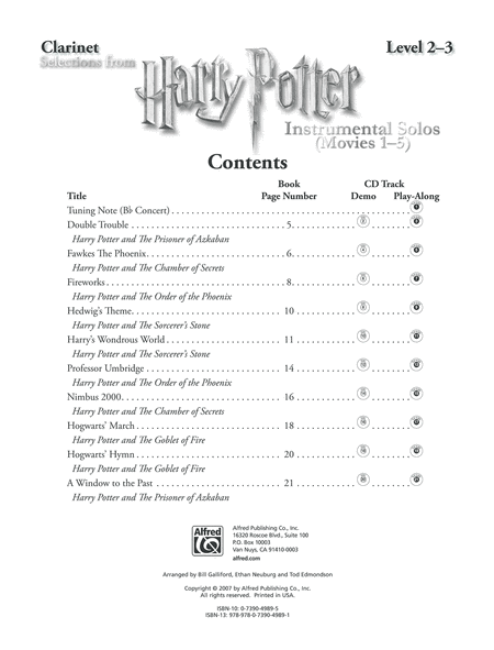 Harry Potter, Instrumental Solos (Movies 1-5) - Clarinet by Various Clarinet Solo - Sheet Music