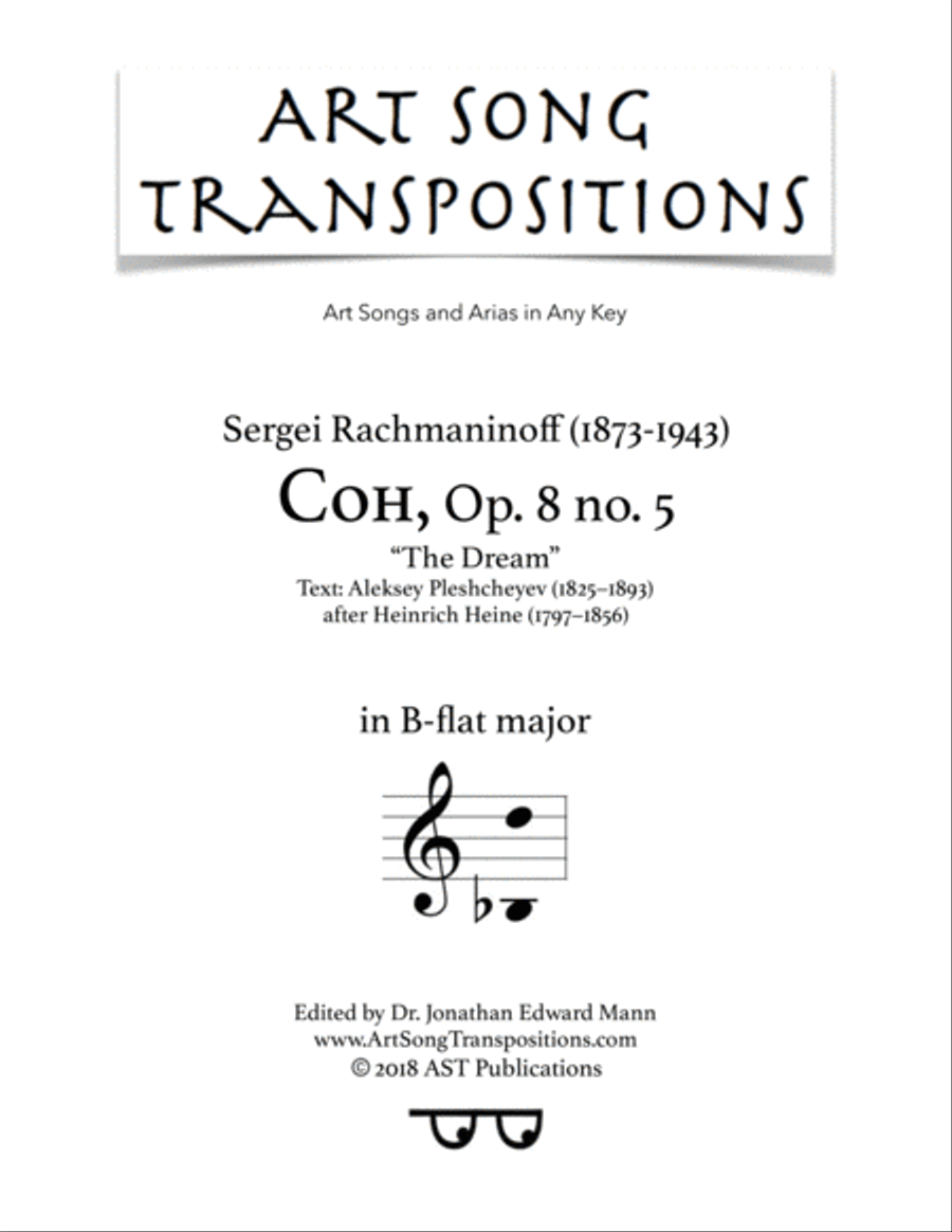 RACHMANINOFF: Сон, Op. 8 no. 5 (transposed to B-flat major, 