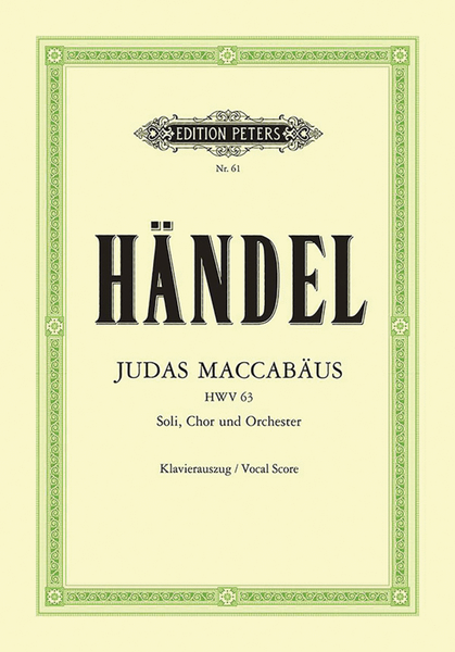 Judas Maccabaus HWV 63 (Vocal Score)