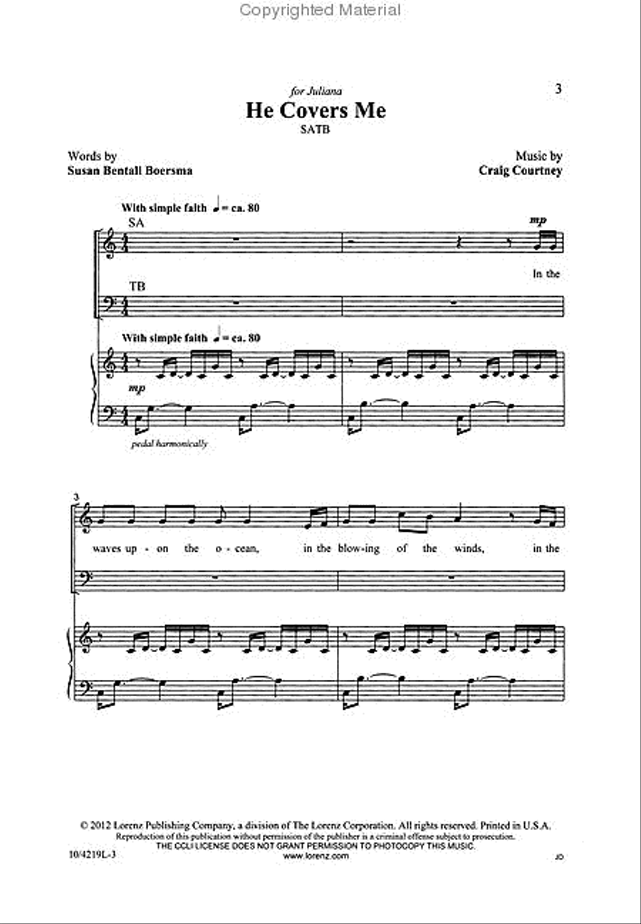 He Covers Me 4-Part scores gallery preview page 2