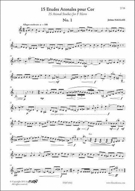 15 Atonal Studies for F Horn