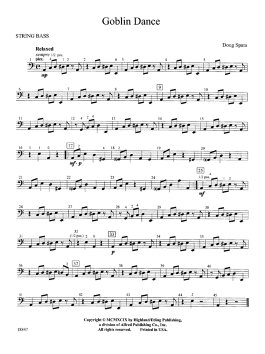 Goblin Dance: String Bass String Orchestra scores gallery preview page 1