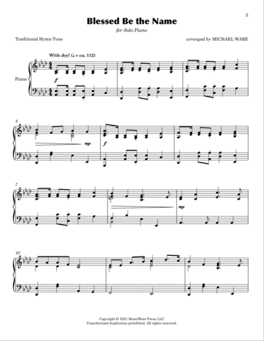 Thine Be the Glory | Piano Hymn Collection Volume 4 Piano Solo scores gallery preview page 6