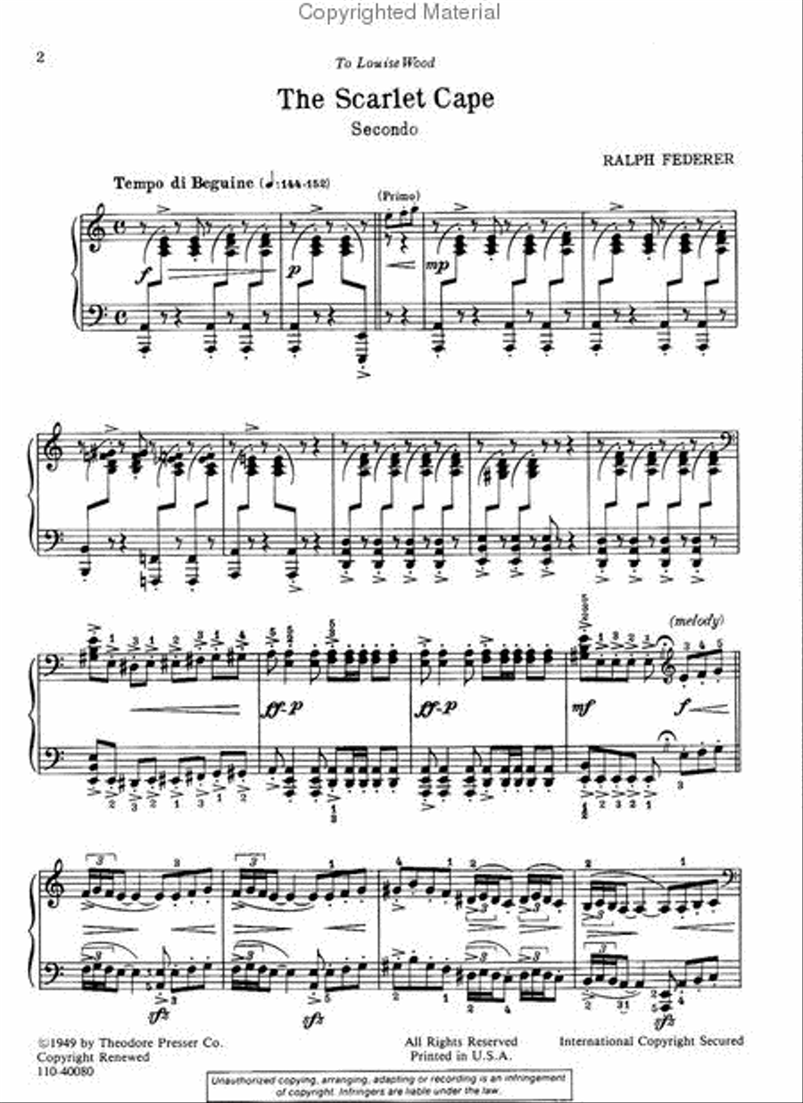 The Scarlet Cape Chamber Music scores gallery preview page 2