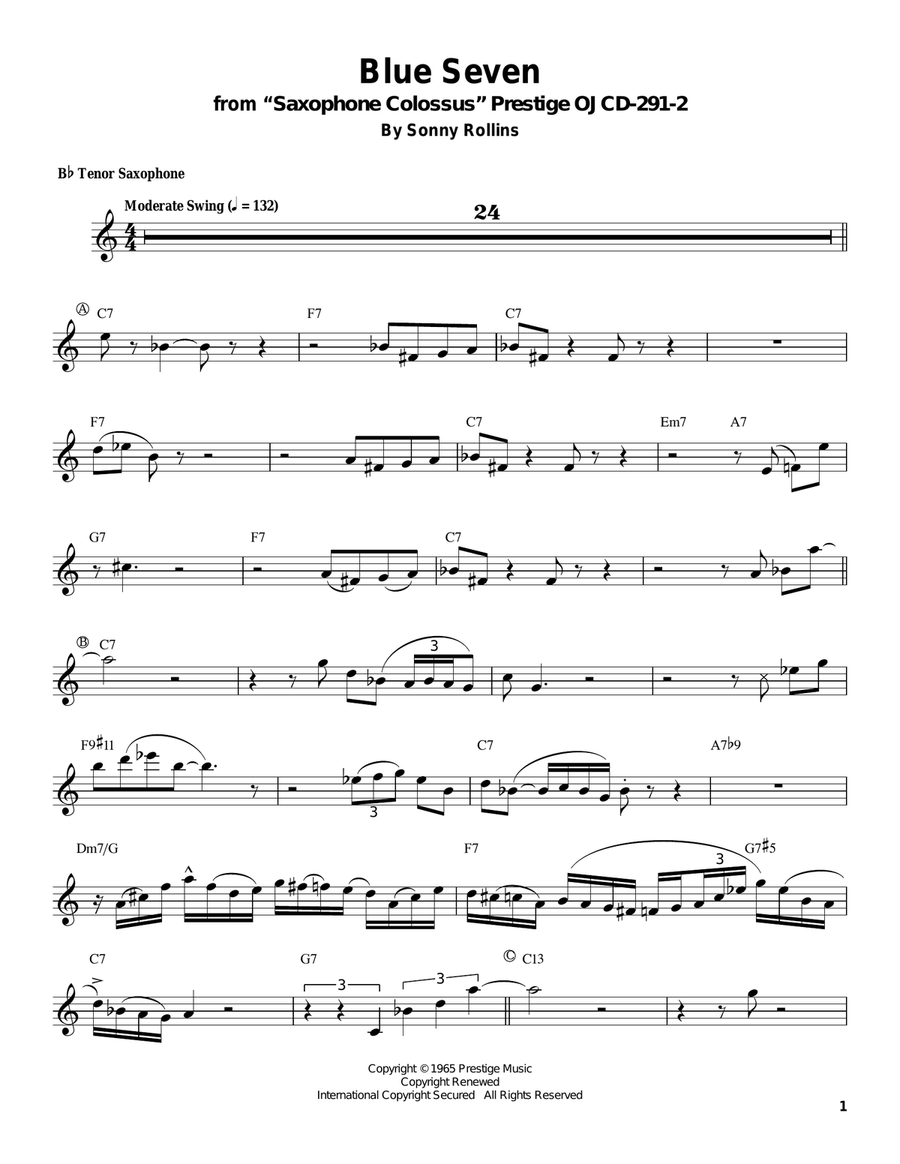 Sonny rollins blue 7 cheap