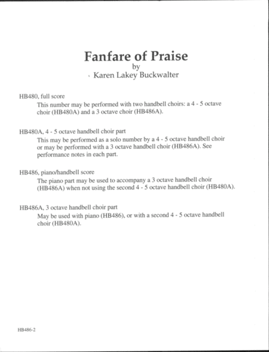 Fanfare of Praise - full score - 3 octaves 3-Octaves scores gallery preview page 2