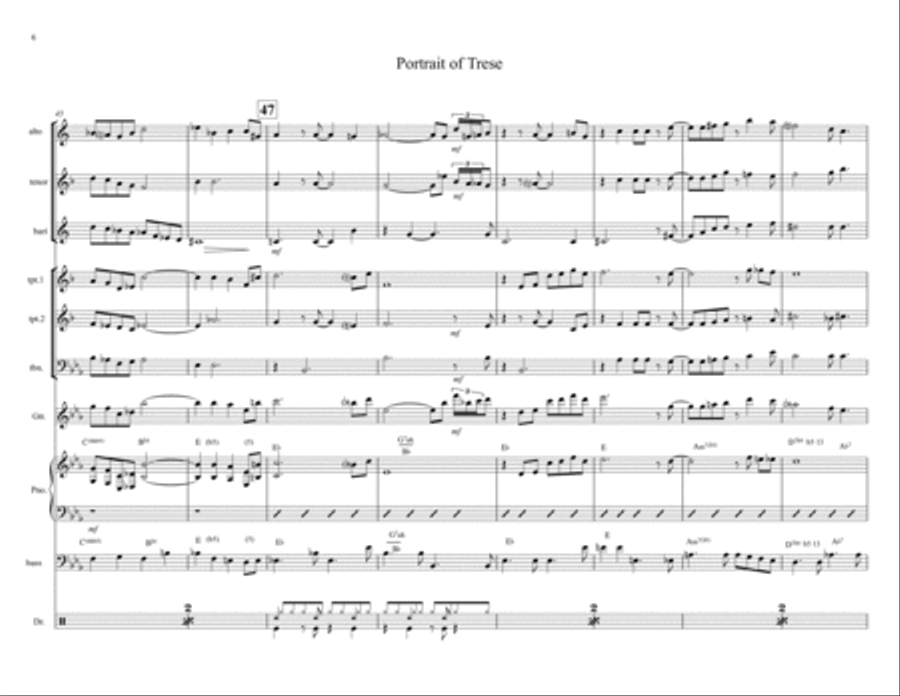 Portrait of Trese Portrait of Trese Jazz Ensemble scores gallery preview page 6