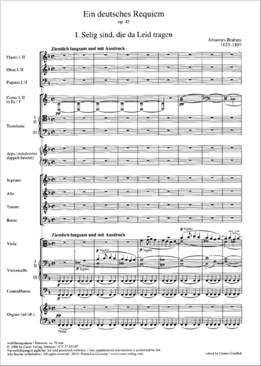 Ein Deutsches Requiem (German Requiem) 4-Part scores gallery preview page 2