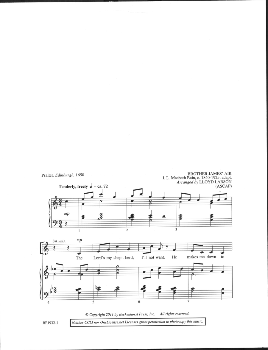 The Lord's My Shepherd The Lord's My Shepherd 4-Part scores gallery preview page 2