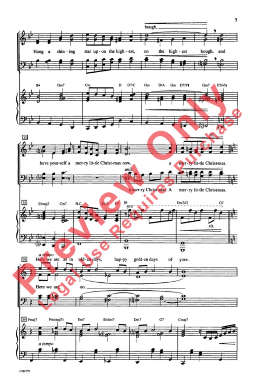 Have Yourself a Merry Little Christmas 4-Part scores gallery preview page 5