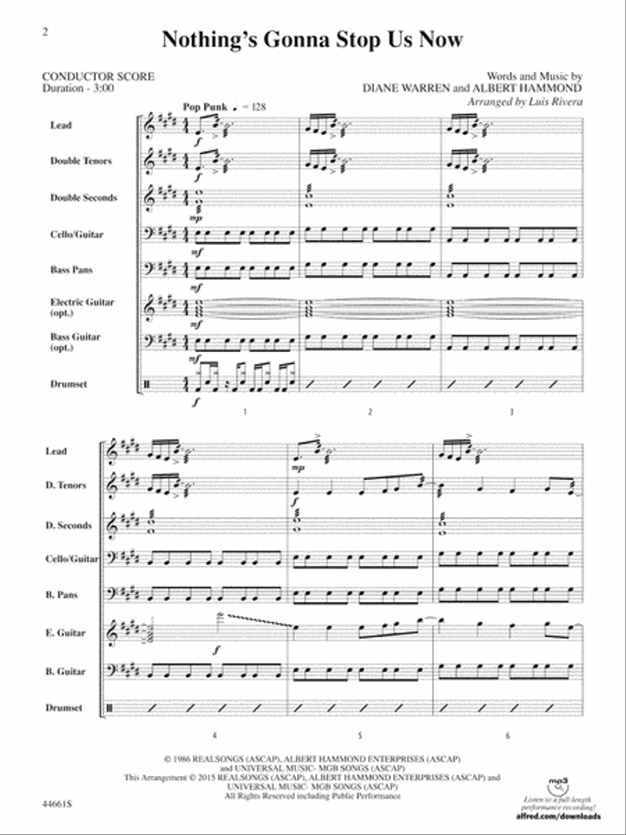 Nothing's Gonna Stop Us Now: Score Percussion scores gallery preview page 2