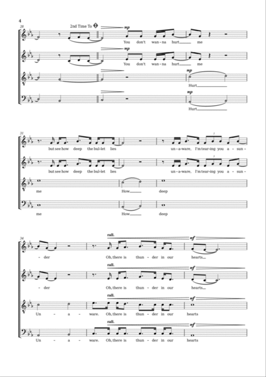 Running Up That Hill 4-Part scores gallery preview page 4