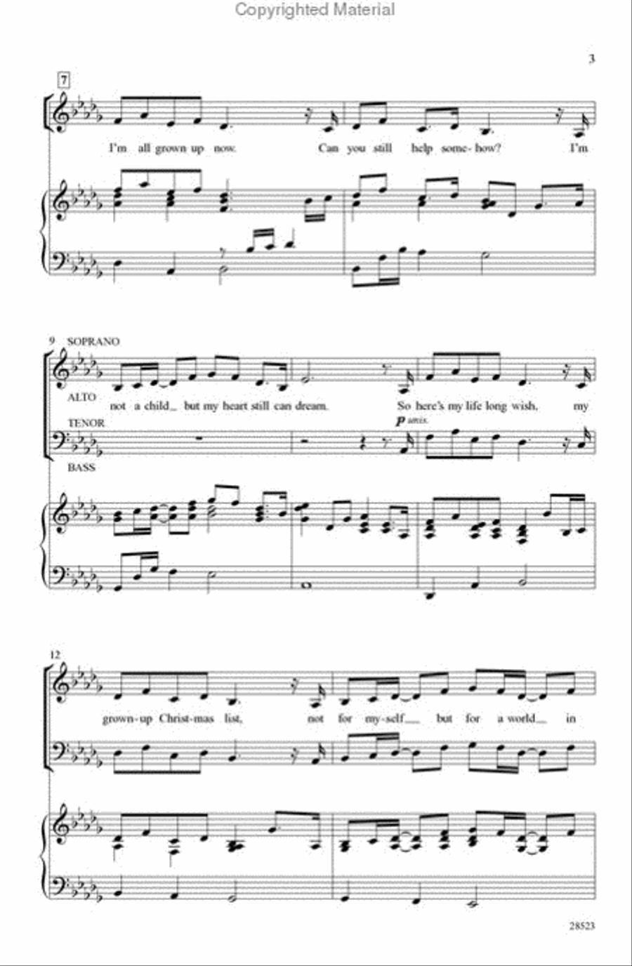 Grown-Up Christmas List 4-Part scores gallery preview page 3