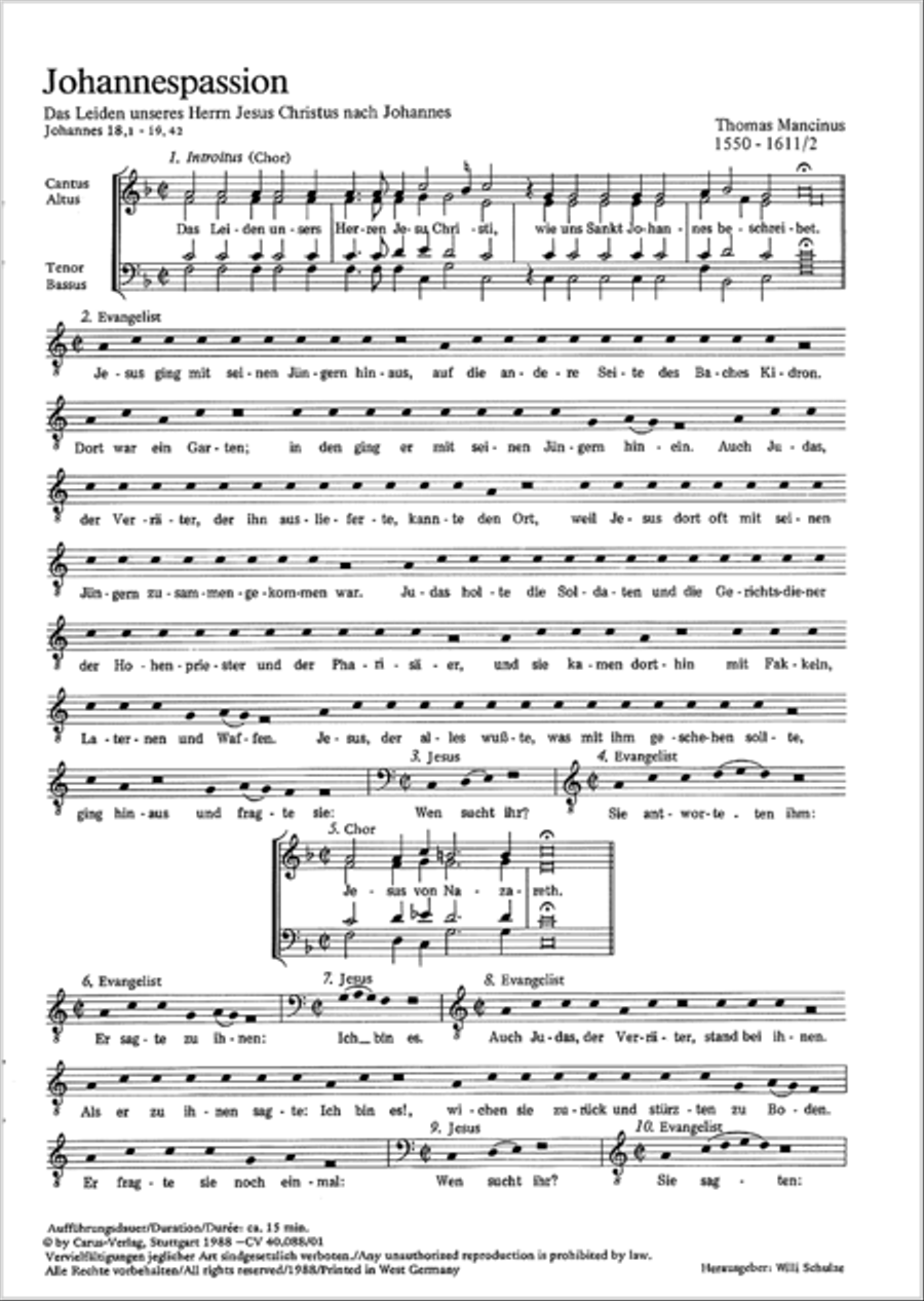 St. John Passion (Johannes-Passion) STTB scores gallery preview page 2