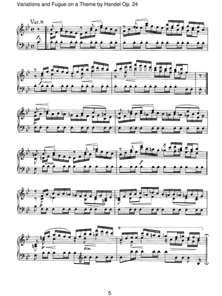 Variations and Fugue on a Theme by Handel in B flat major - Johannes Brahms 