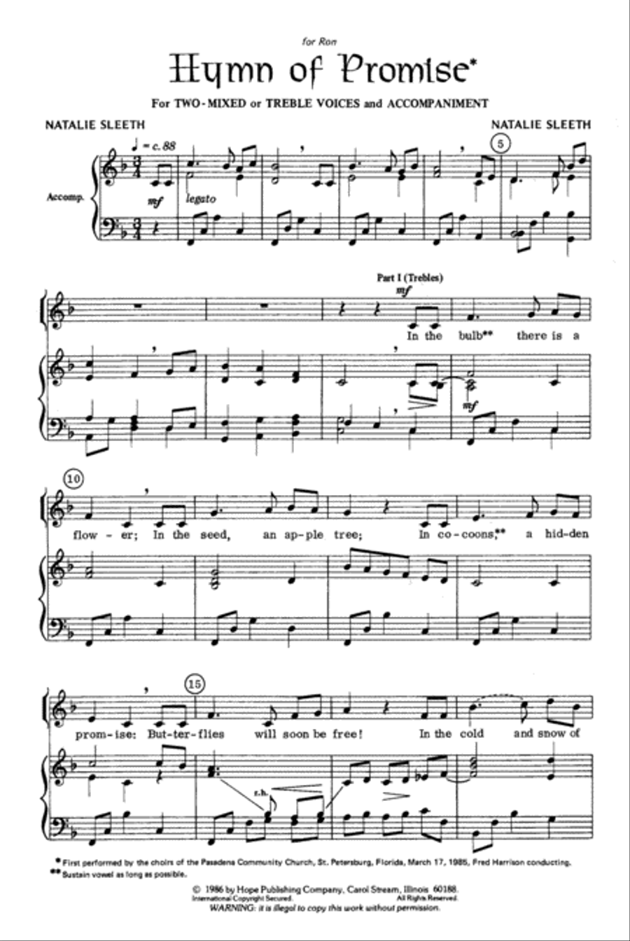 Hymn of Promise 2-Part scores gallery preview page 3