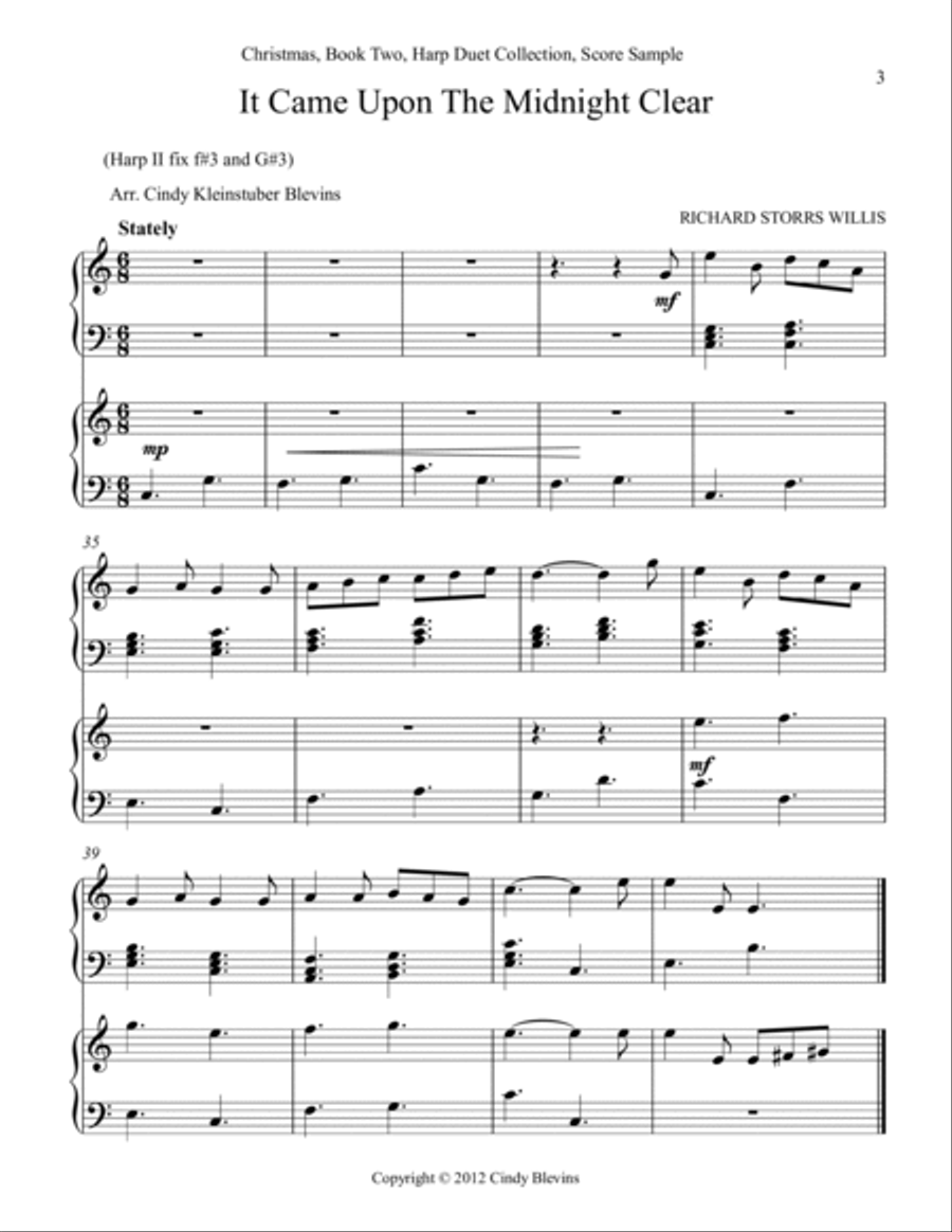 Christmas, Book Two, Harp Duet Collection Harp scores gallery preview page 4