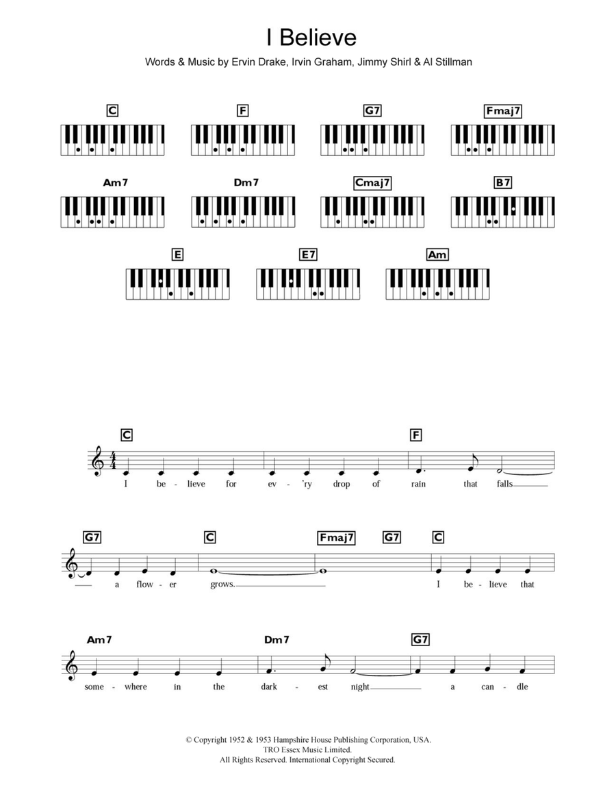 I Believe I Believe Piano scores gallery preview page 1