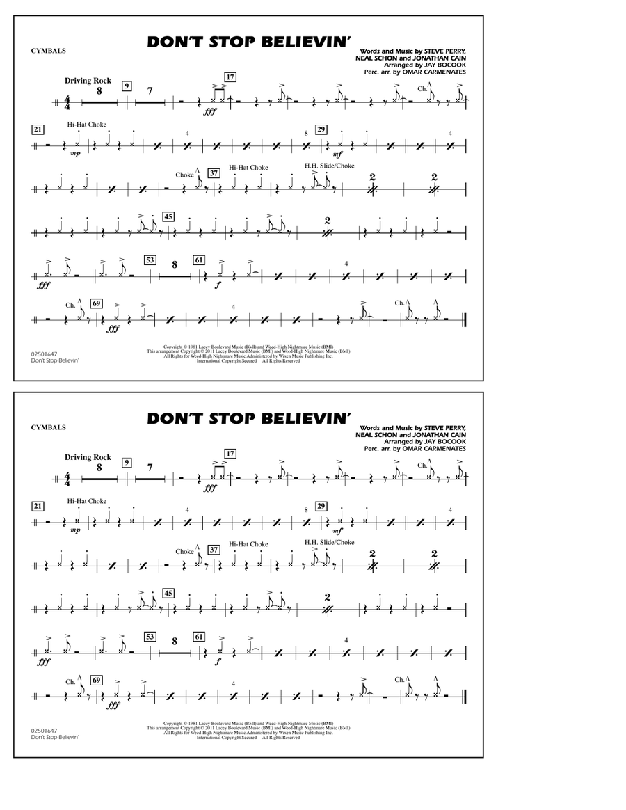 Don't Stop Believin' - Cymbals