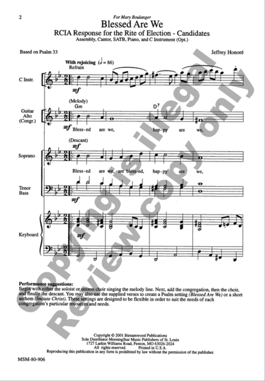 Blessed Are We Imitate Christ (2 Responses) 4-Part scores gallery preview page 2