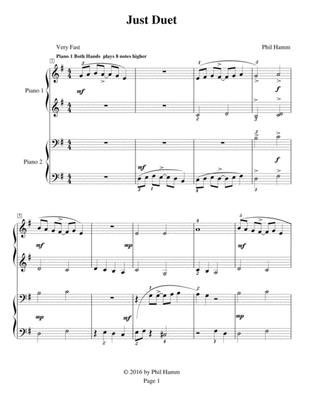 Just Duet-A Ragtime Piano Duet for Upper Elementary