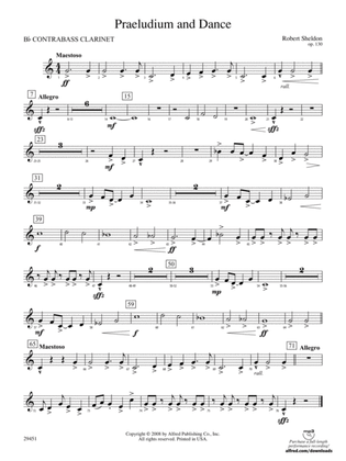Praeludium and Dance: (wp) B-flat Contrabass Clarinet