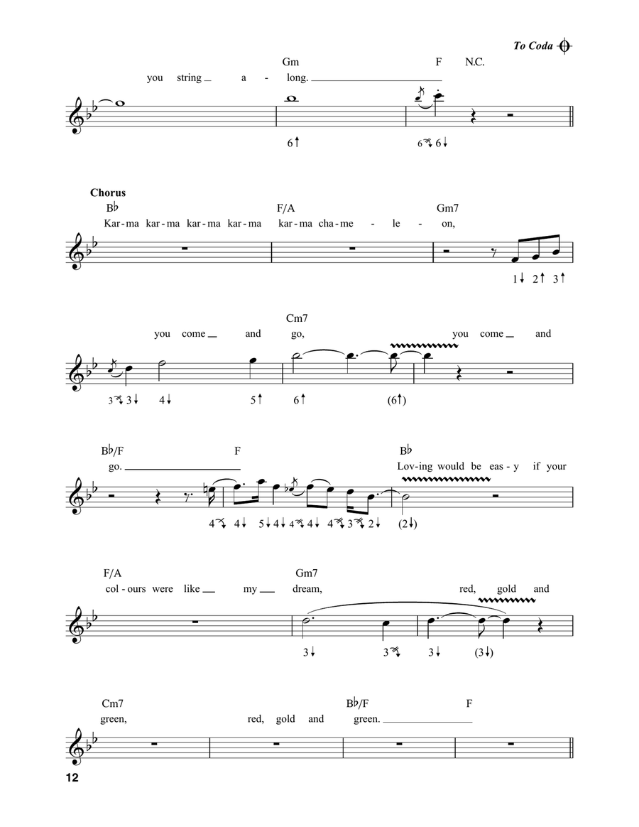 Karma Chameleon Harmonica scores gallery preview page 5