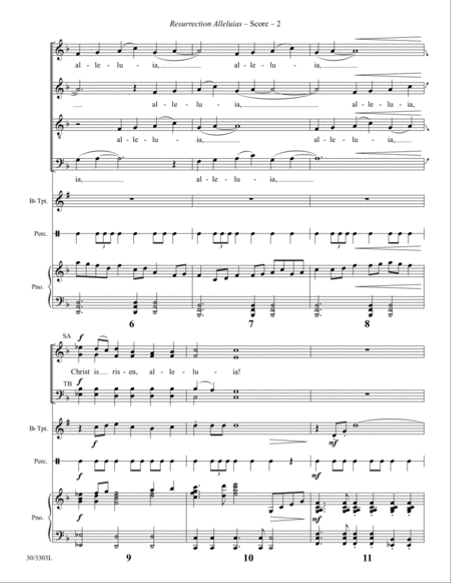 Resurrection Alleluias - Trumpet and Hand Drum Score and Parts Choir scores gallery preview page 5