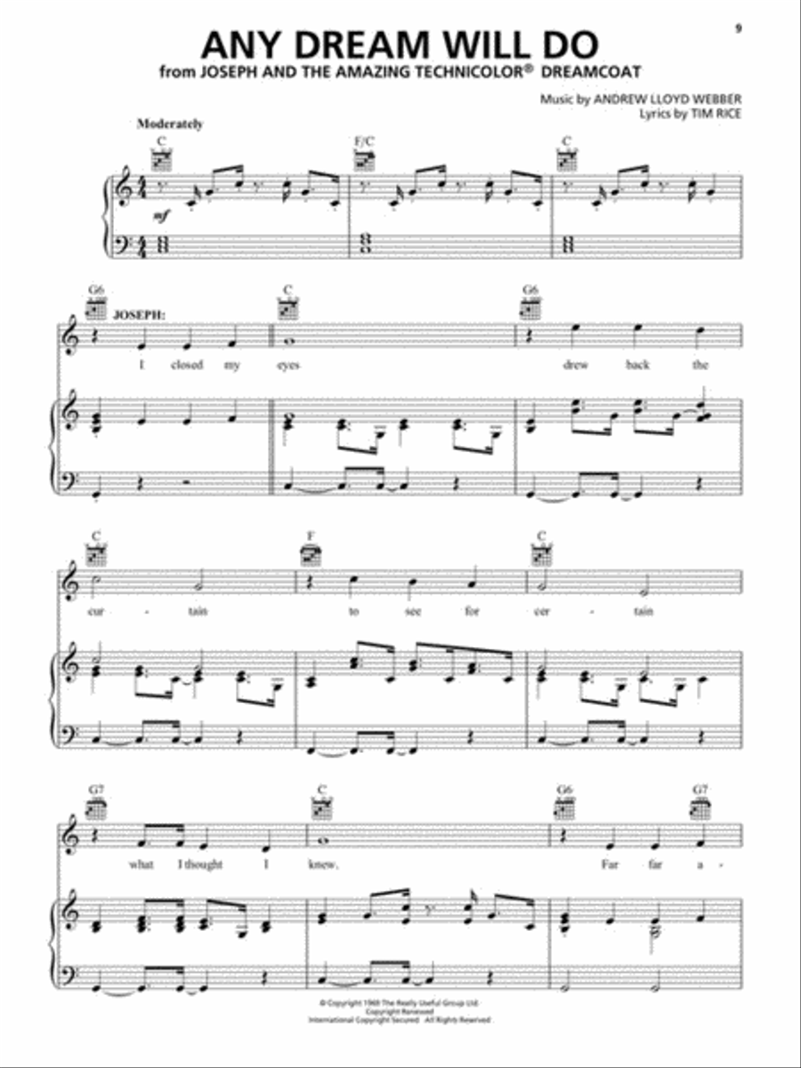 The Andrew Lloyd Webber Sheet Music Collection Piano, Vocal, Guitar scores gallery preview page 4
