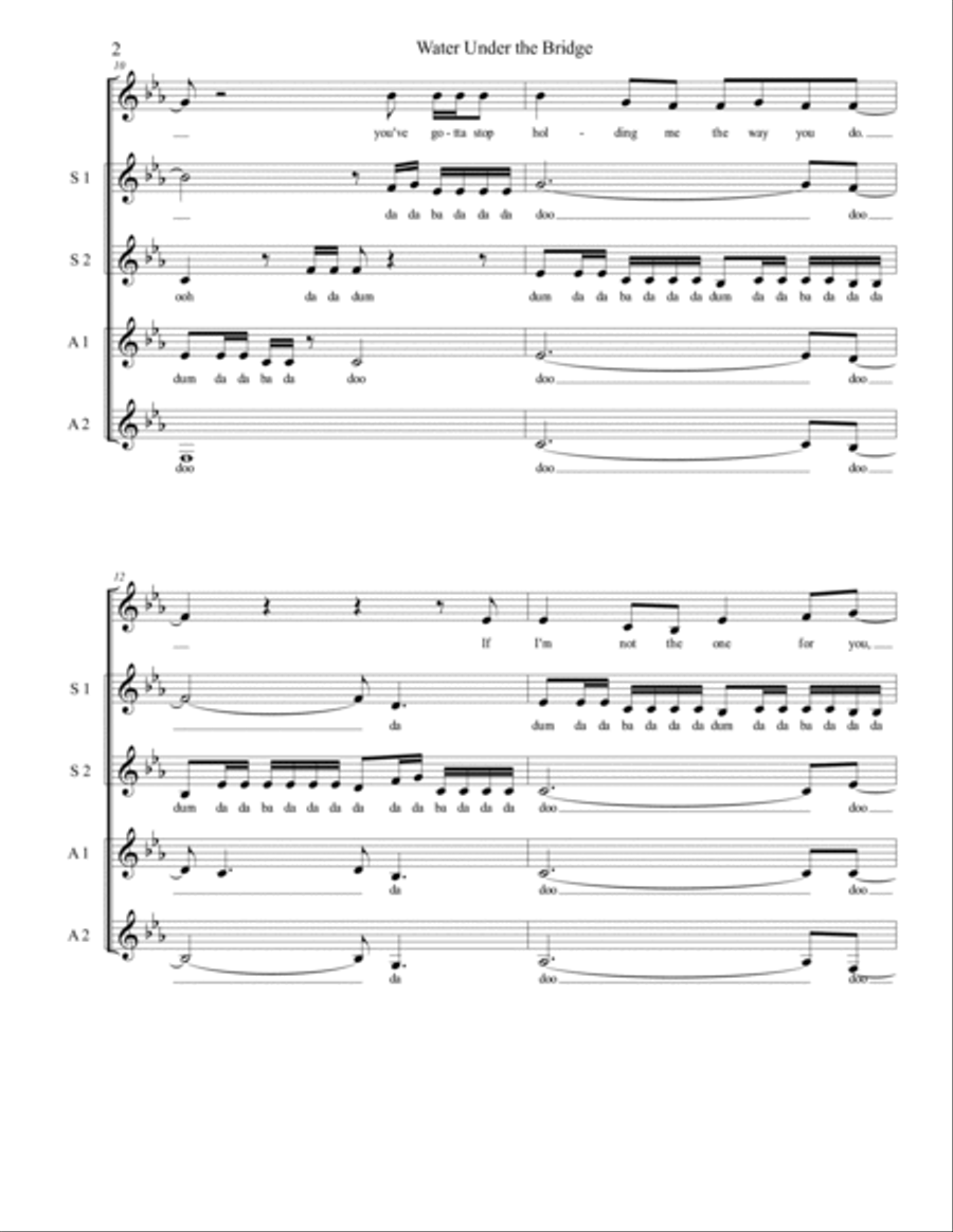 Water Under The Bridge SSA scores gallery preview page 2