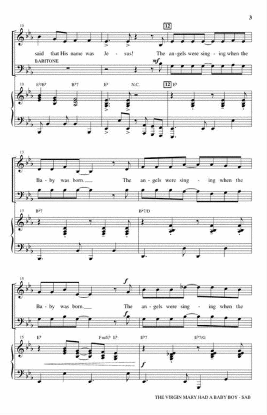 The Virgin Mary Had a Baby Boy 3-Part scores gallery preview page 4