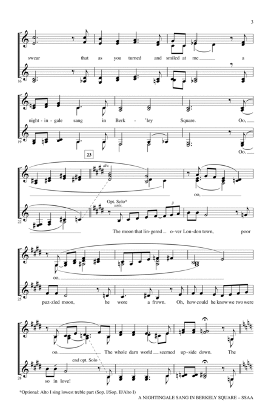 A Nightingale Sang In Berkeley Square SSAA scores gallery preview page 2