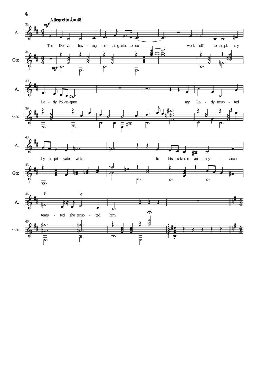 Some silly songs for alto and guitar Classical Guitar scores gallery preview page 4