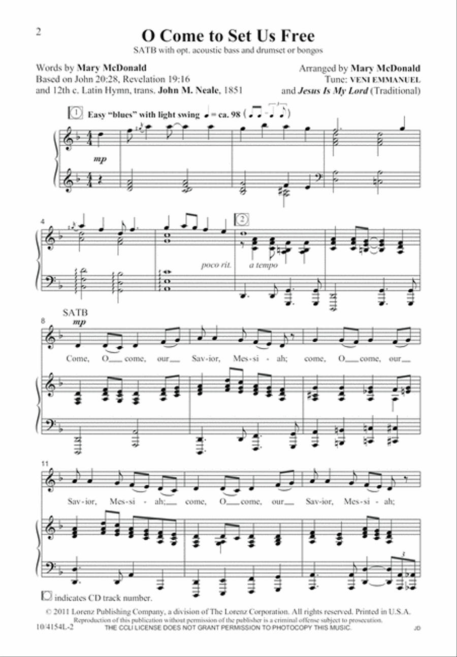 O Come to Set Us Free O Come to Set Us Free 4-Part scores gallery preview page 3