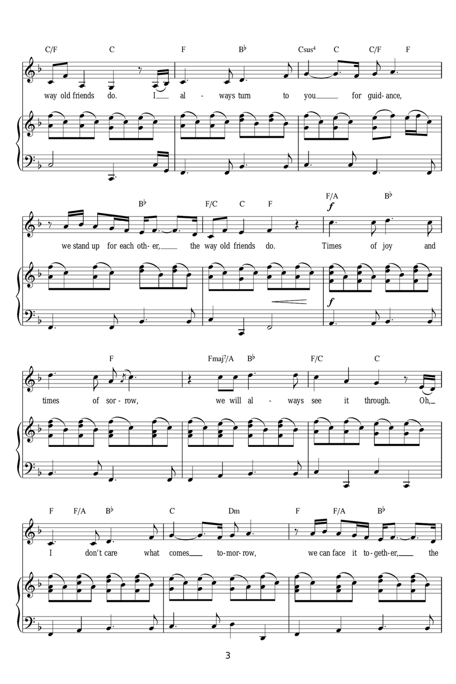 The Way Old Friends Do The Way Old Friends Do Piano, Vocal scores gallery preview page 3
