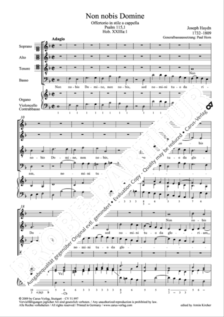 Non nobis Domine 4-Part scores gallery preview page 7