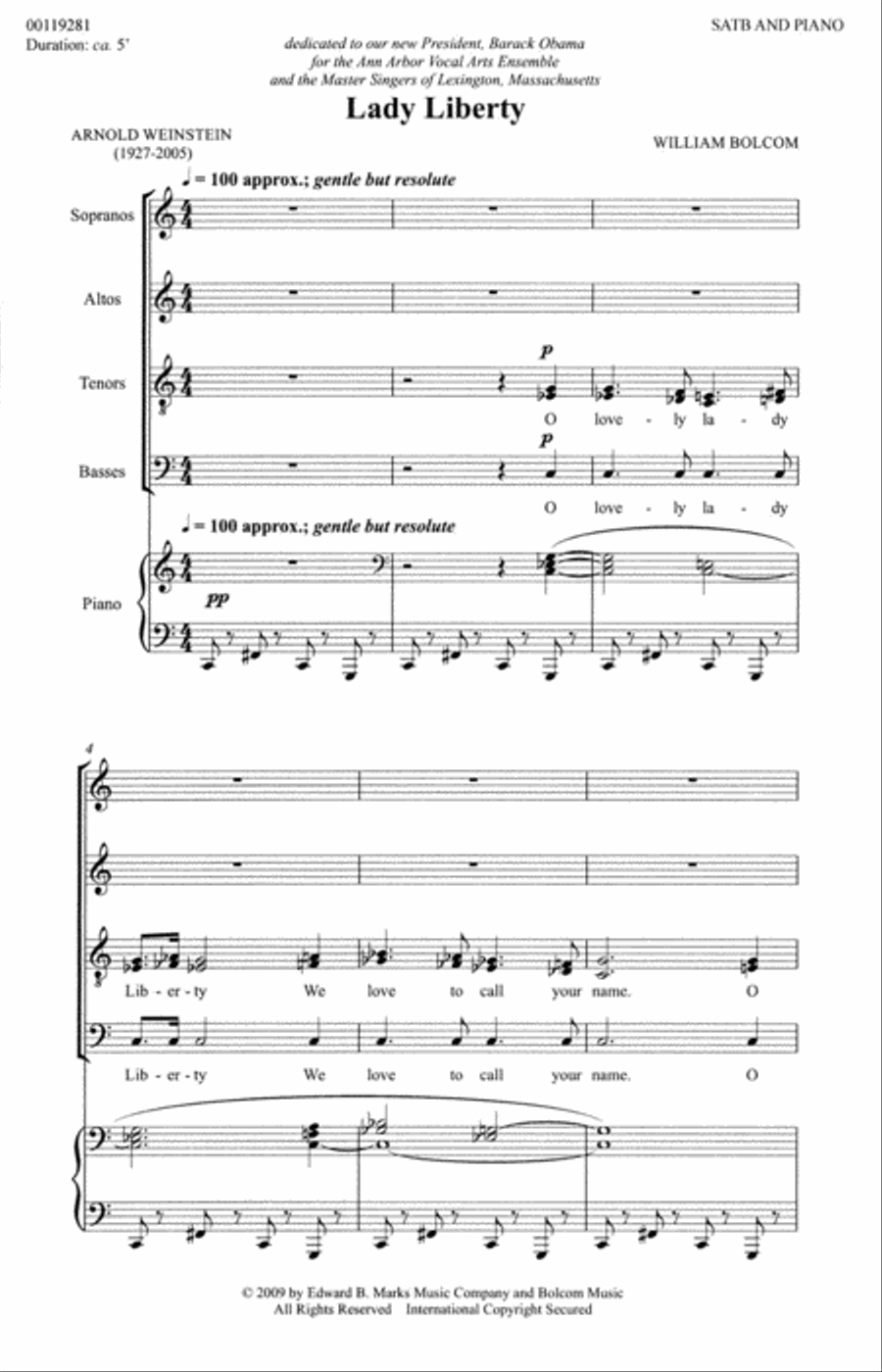 Lady Liberty Piano Accompaniment scores gallery preview page 1