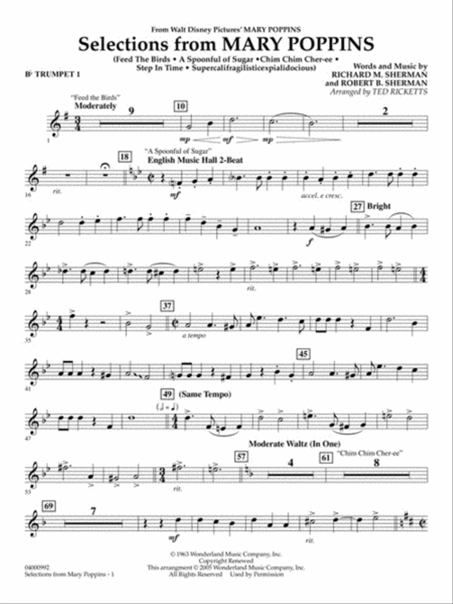 Selections from Mary Poppins Concert Band scores gallery preview page 7