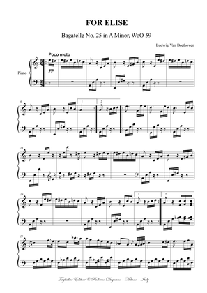 FOR ELISE - Bagatelle No. 25 in A Minor, WoO 59