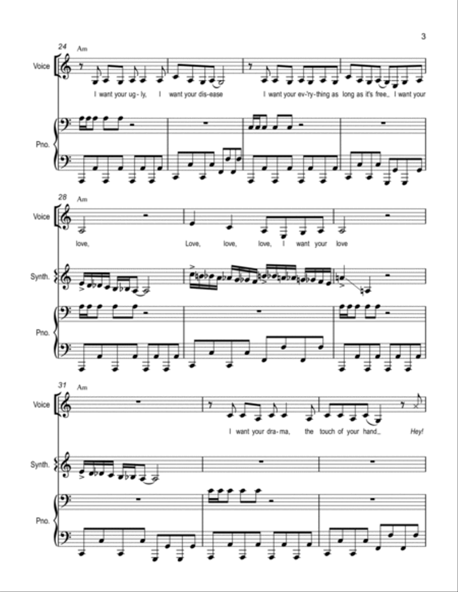 Bad Romance Voice scores gallery preview page 3
