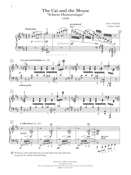 Copland, The Cat and the Mouse - Piano Solo