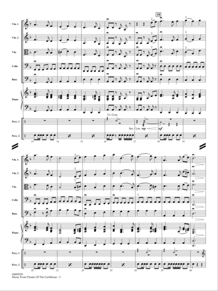 Music from Pirates Of The Caribbean (arr. Larry Moore) - Full Score String Orchestra scores gallery preview page 3