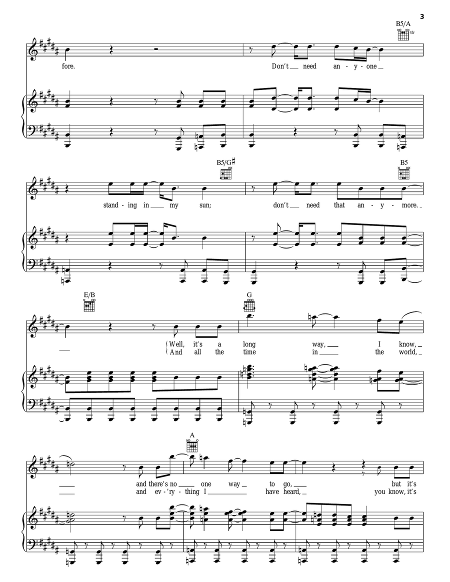 Find My Way Piano, Vocal, Guitar scores gallery preview page 3