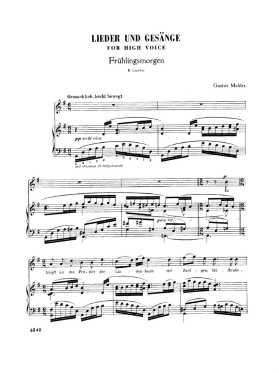 Fourteen Songs including Nine from Des Knaben Wunderhorn Voice scores gallery preview page 4