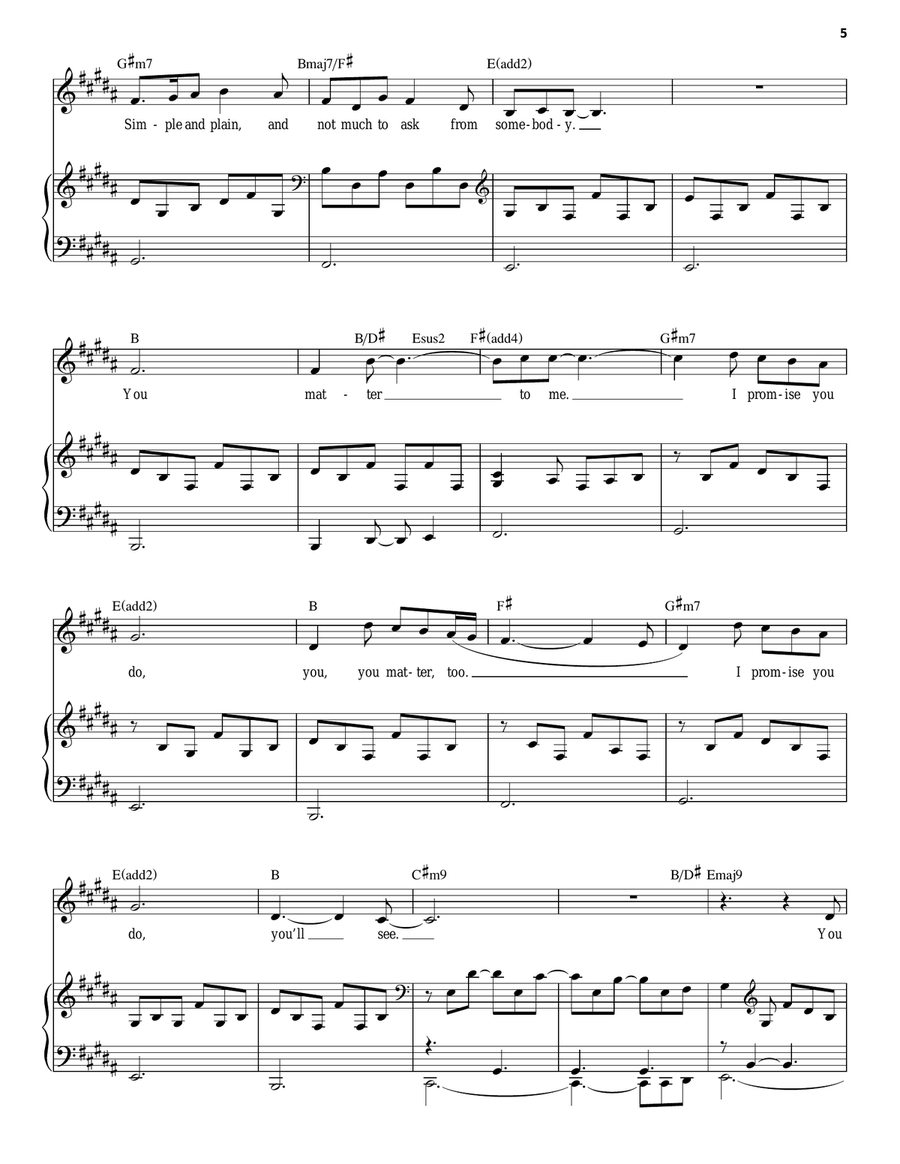 You Matter To Me (from Waitress The Musical) Voice scores gallery preview page 5
