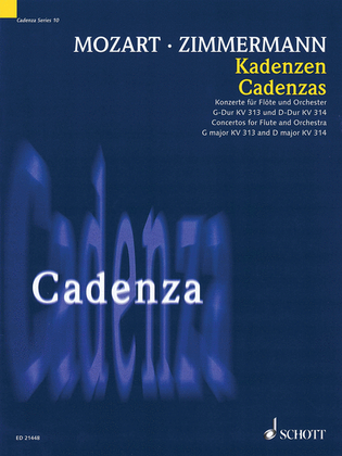 Book cover for Cadenzas – Concertos for Flute and Orchestra, G Major KV313 and D Major KV314